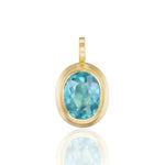 Blue Tourmaline Oval Pendant Necklace Pendant Ophelia Eve   