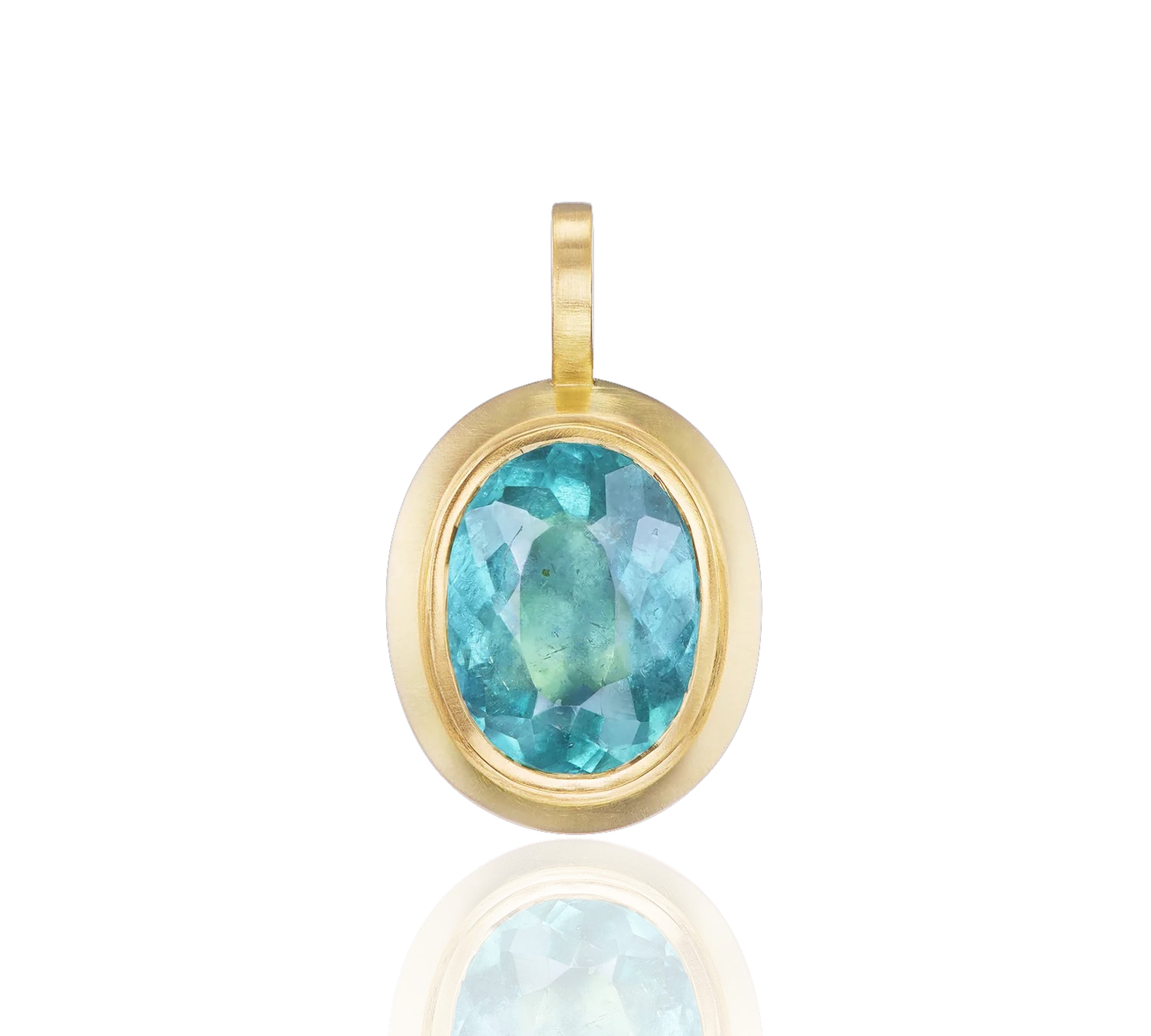 Blue Tourmaline Oval Pendant Necklace Pendant Ophelia Eve   