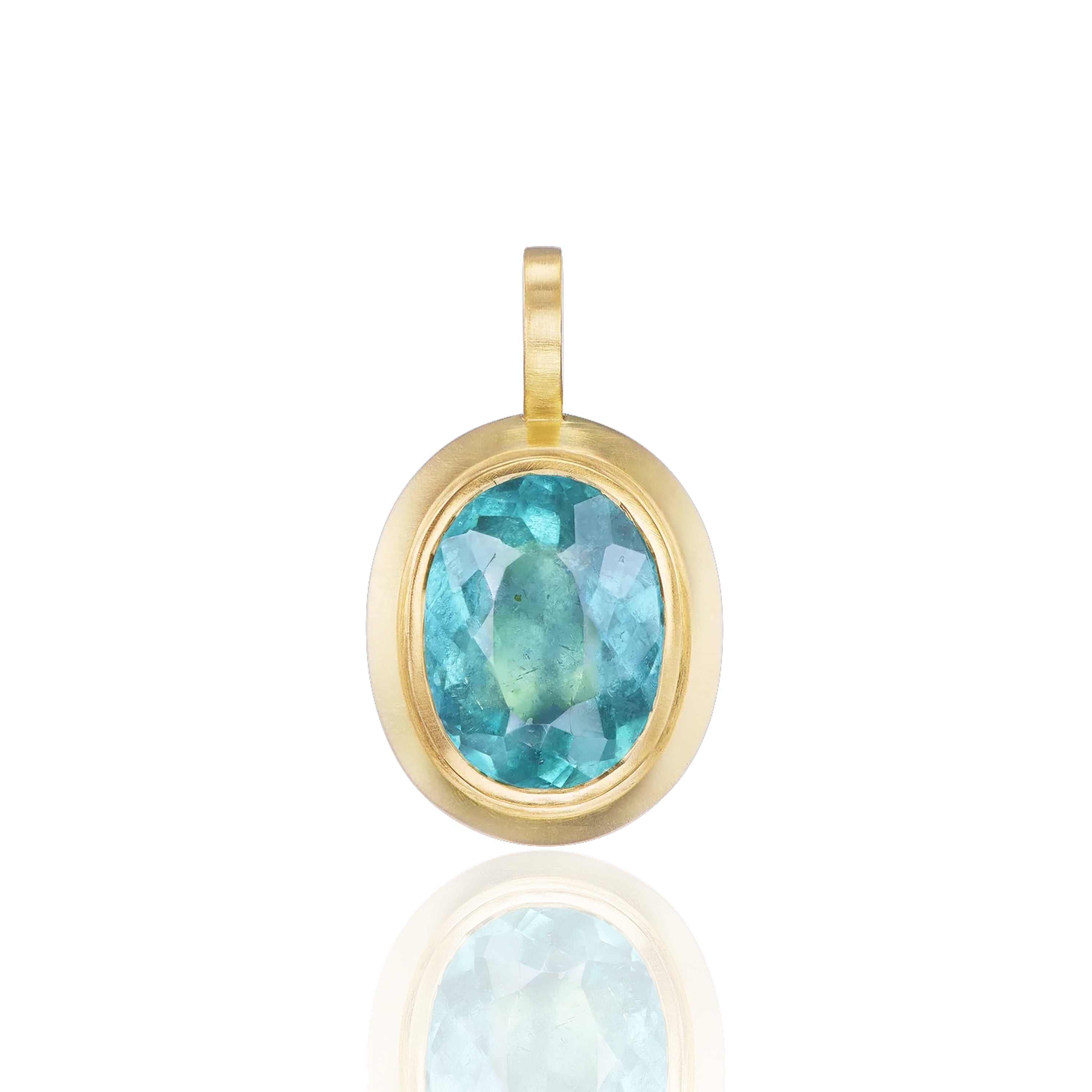 Blue Tourmaline Oval Pendant Necklace Pendant Ophelia Eve   