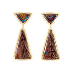 Yowah Opal Triangle Drop Earrings Drop Earrings Guita M   