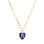 Heart Initial Pendant Necklace Necklaces Kathryn Bentley B - Blue  