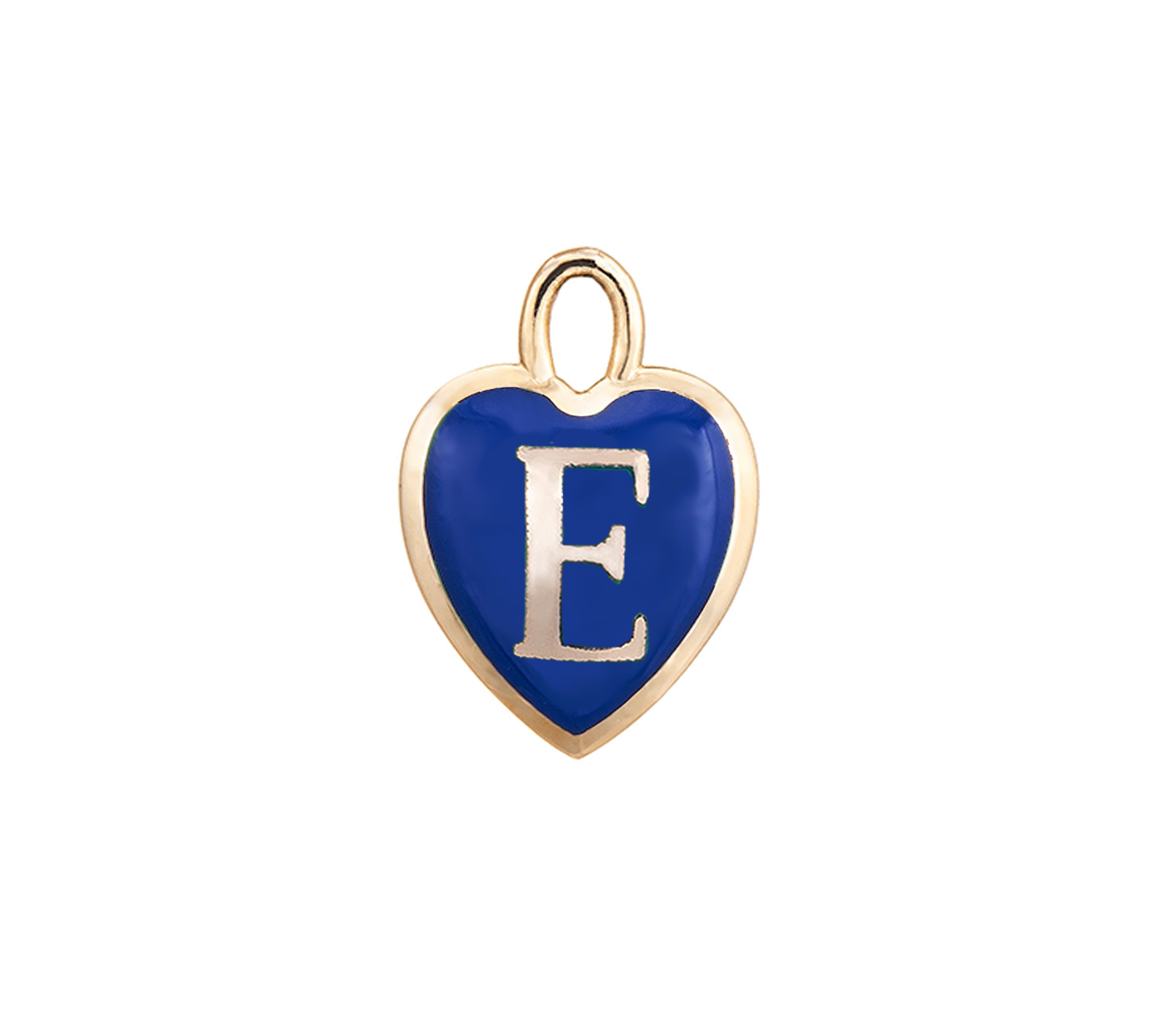 Heart Initial Pendant Charm Kathryn Bentley E - Blue  