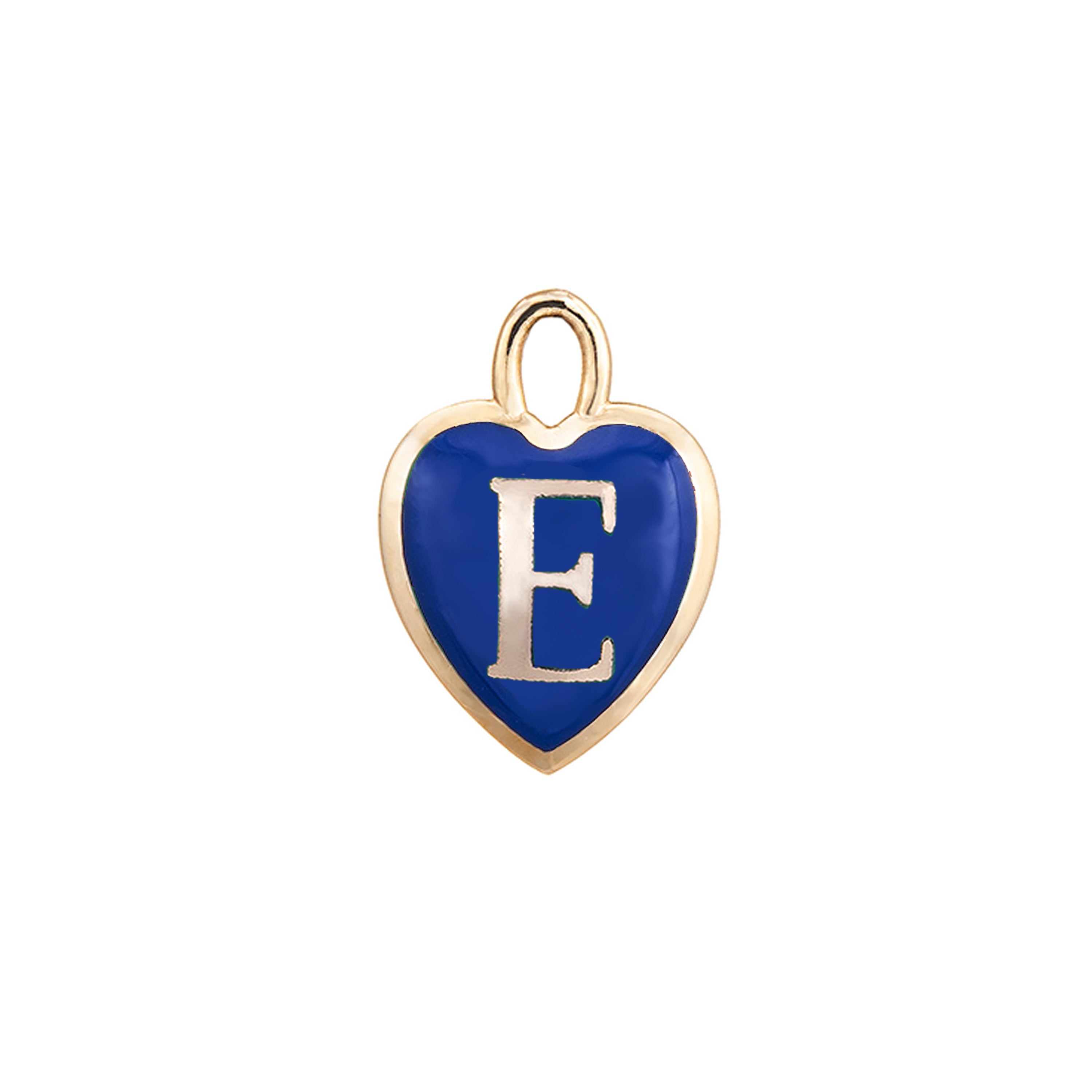 Heart Initial Pendant Charm Kathryn Bentley E - Blue  