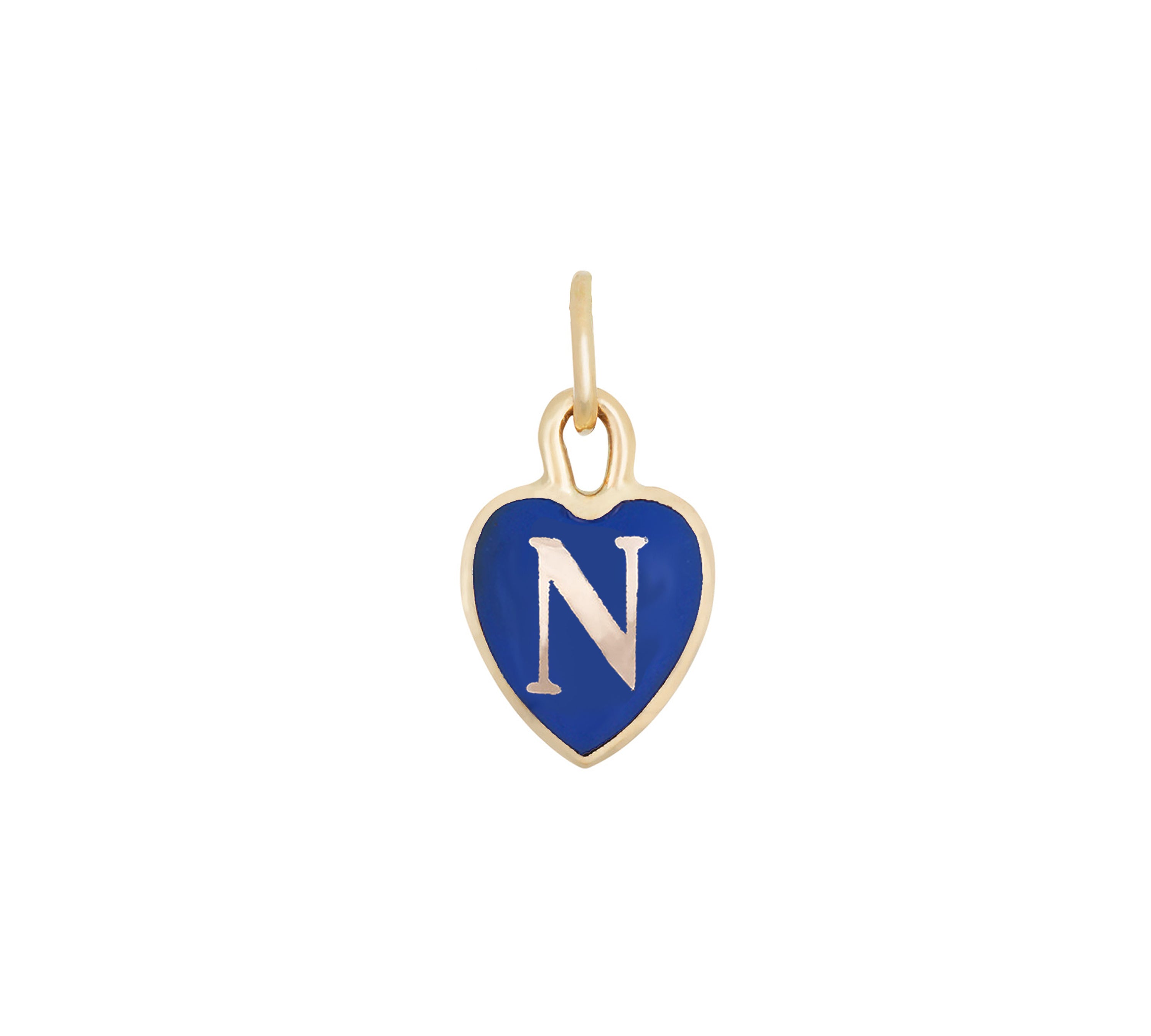 Petite Heart Initial Charm Charms Kathryn Bentley N - Blue  