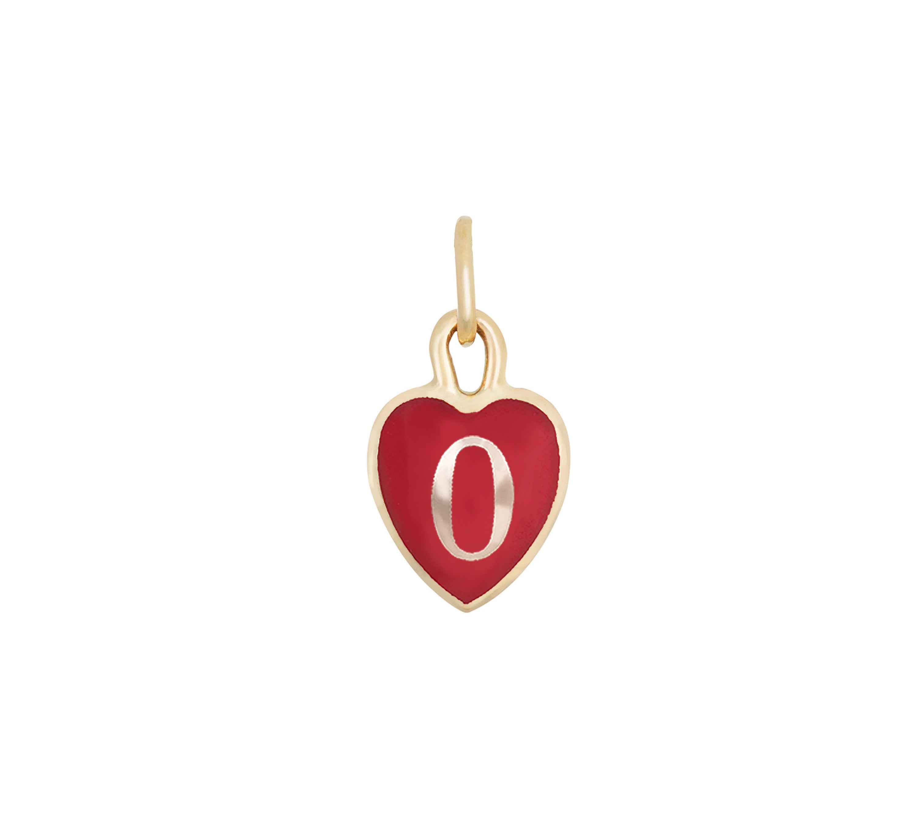 Petite Heart Initial Charm Charms Kathryn Bentley O - Red  