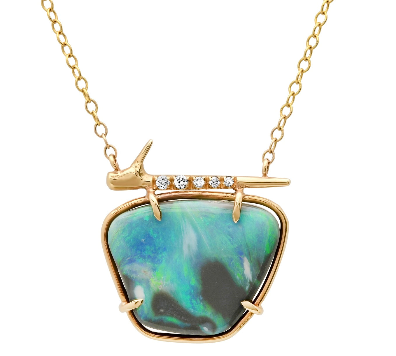 Nebula Opal Thorn Necklace Pendant Necklace Elisabeth Bell Jewelry