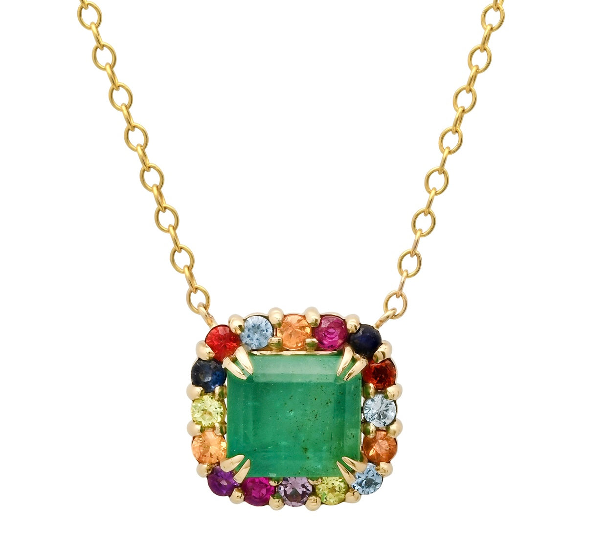 Emerald Sapphire Necklace Necklace Elisabeth Bell Jewelry