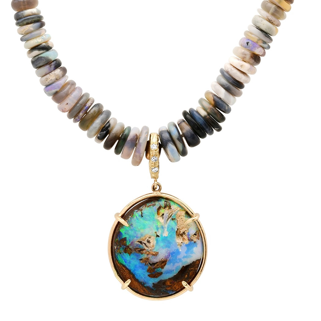 Lunar Opal Necklace Pendant Necklace Elisabeth Bell Jewelry