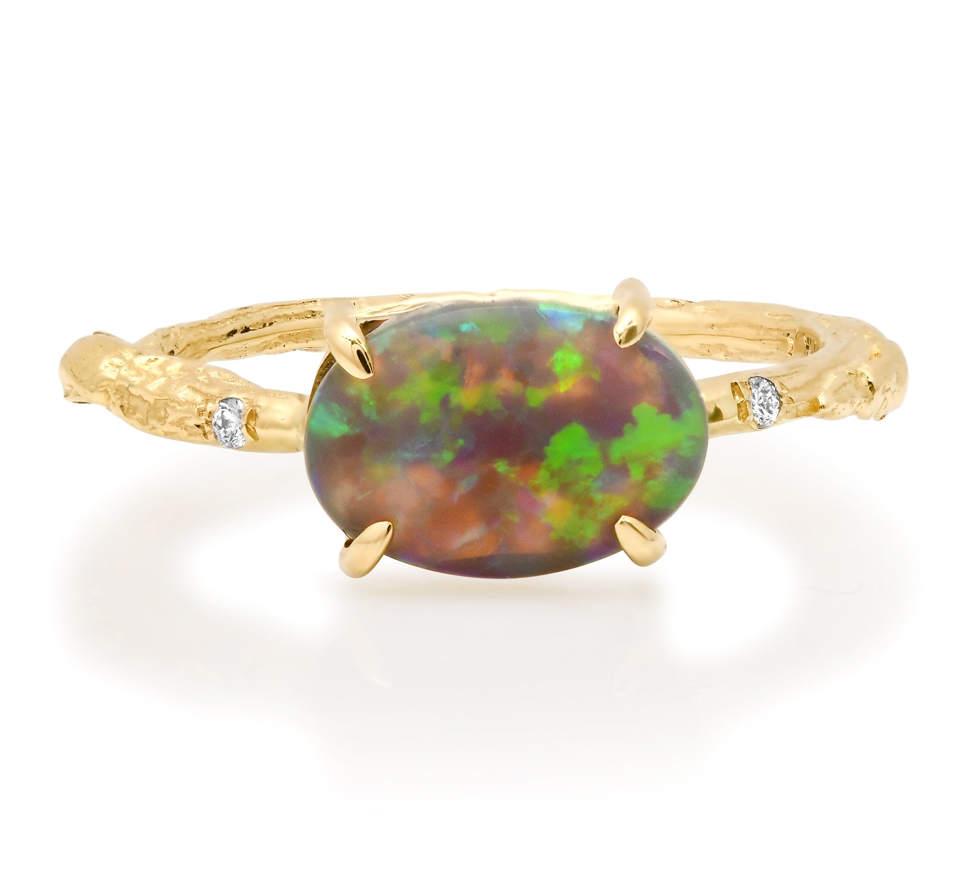 Celestial Flash Opal Ring Cocktail Ring Elisabeth Bell Jewelry