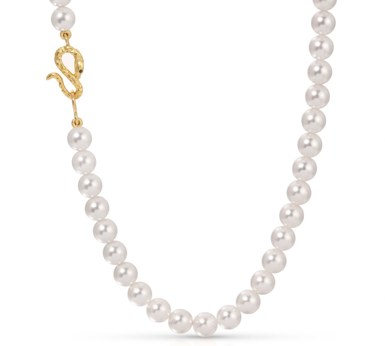 Snake Clasp Pearl Necklace Pearls Sale Short  