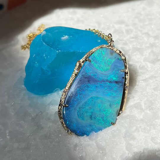 Nebula Opal Necklace Pendant Elisabeth Bell Jewelry   