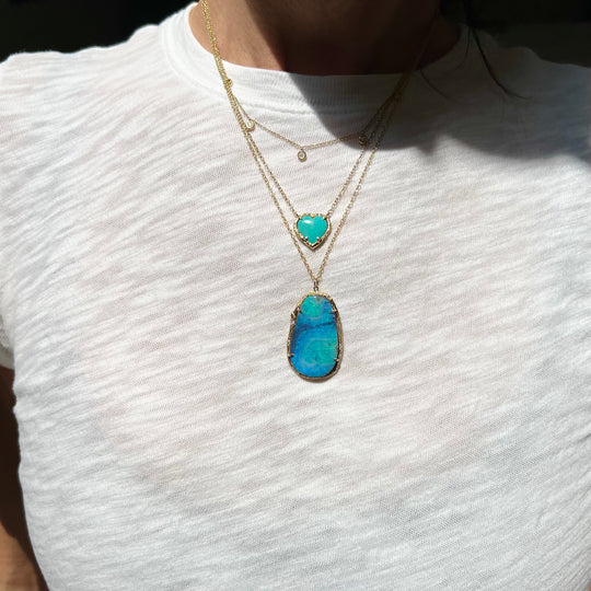 Nebula Opal Necklace Pendant Elisabeth Bell Jewelry   