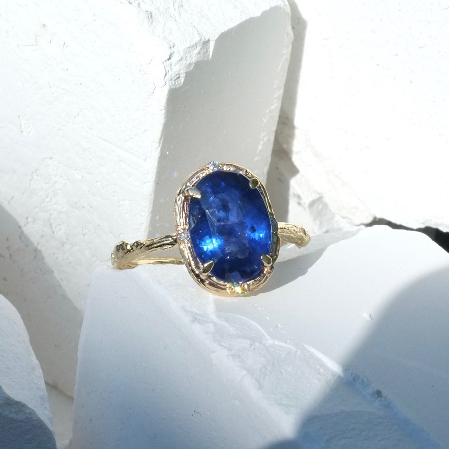 Royal Blue Sapphire Ring Cocktail Elisabeth Bell Jewelry   