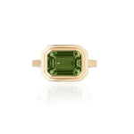 Green East-West Tourmaline  Ring Cocktail Goshwara 6  