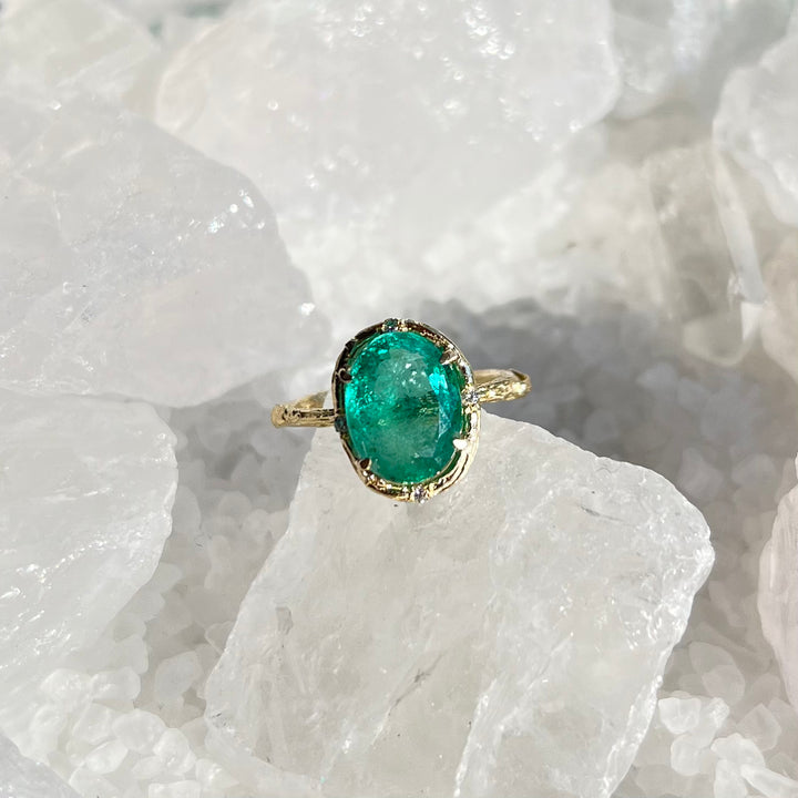 Emerald Glow Ring Cocktail Elisabeth Bell Jewelry   