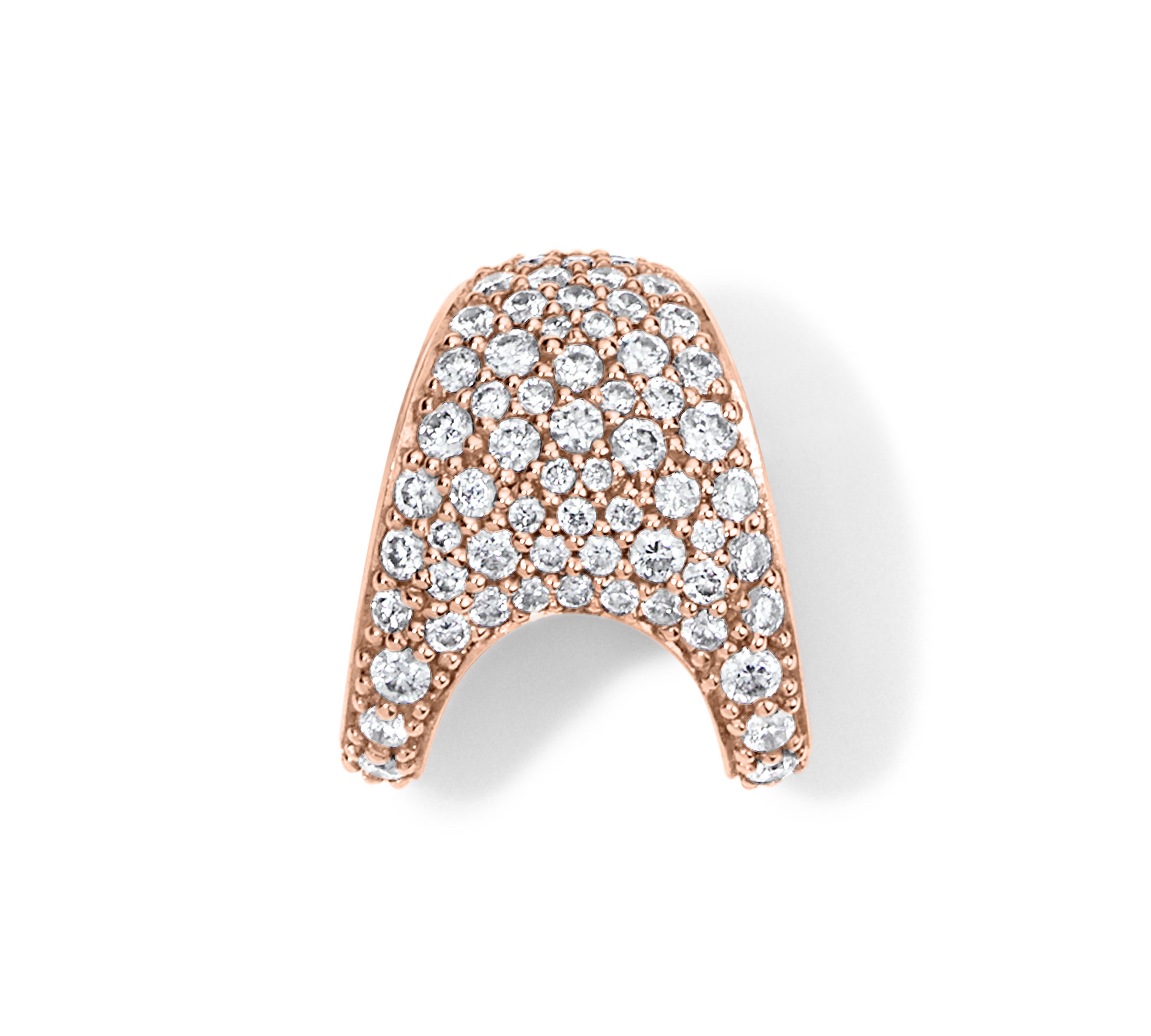 Petite ZAHA Pave Diamond Slider Charm Zahn-Z Rose gold Slider Only