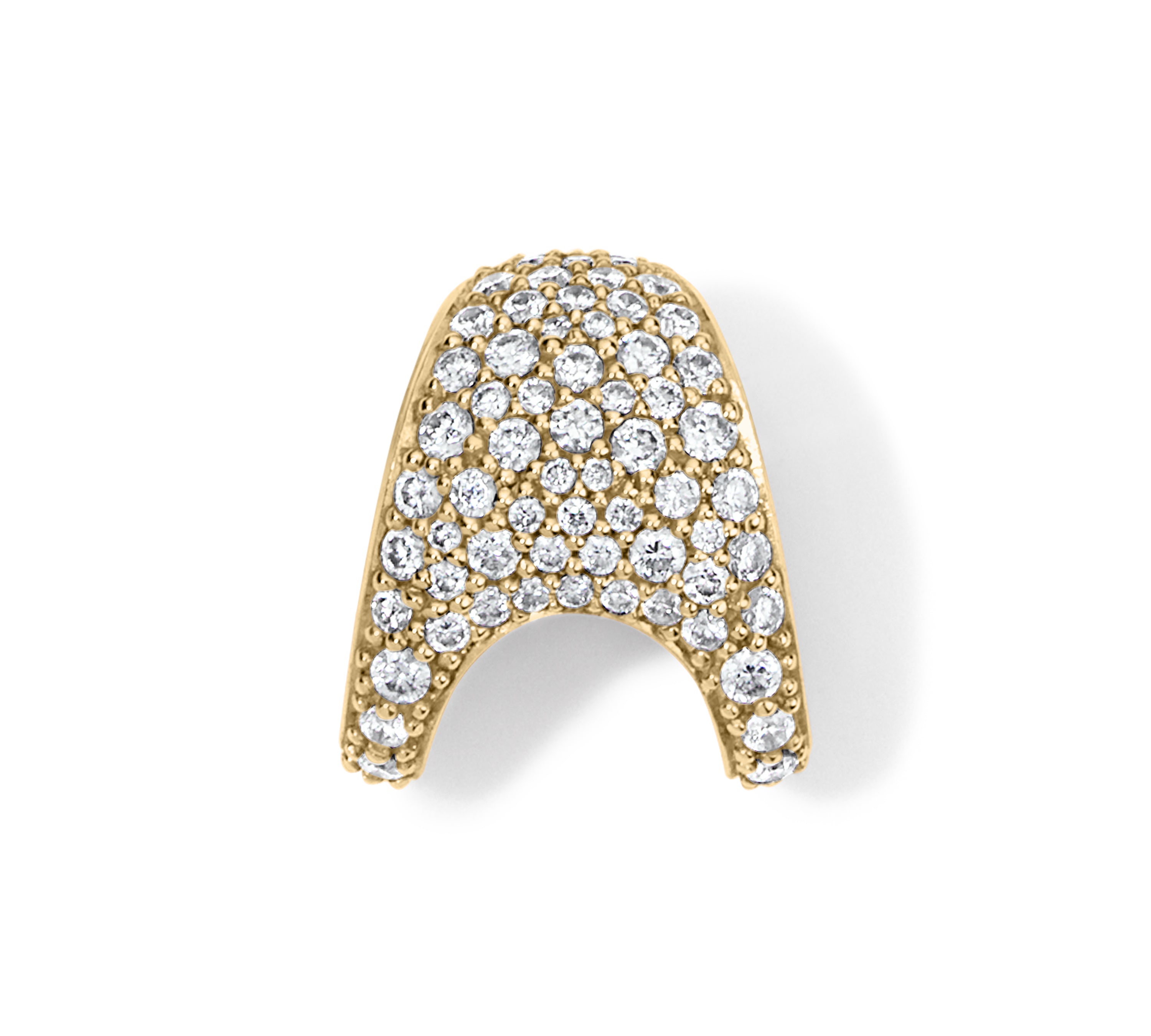 Petite ZAHA Pave Diamond Slider Charm Zahn-Z Yellow Gold Slider Only