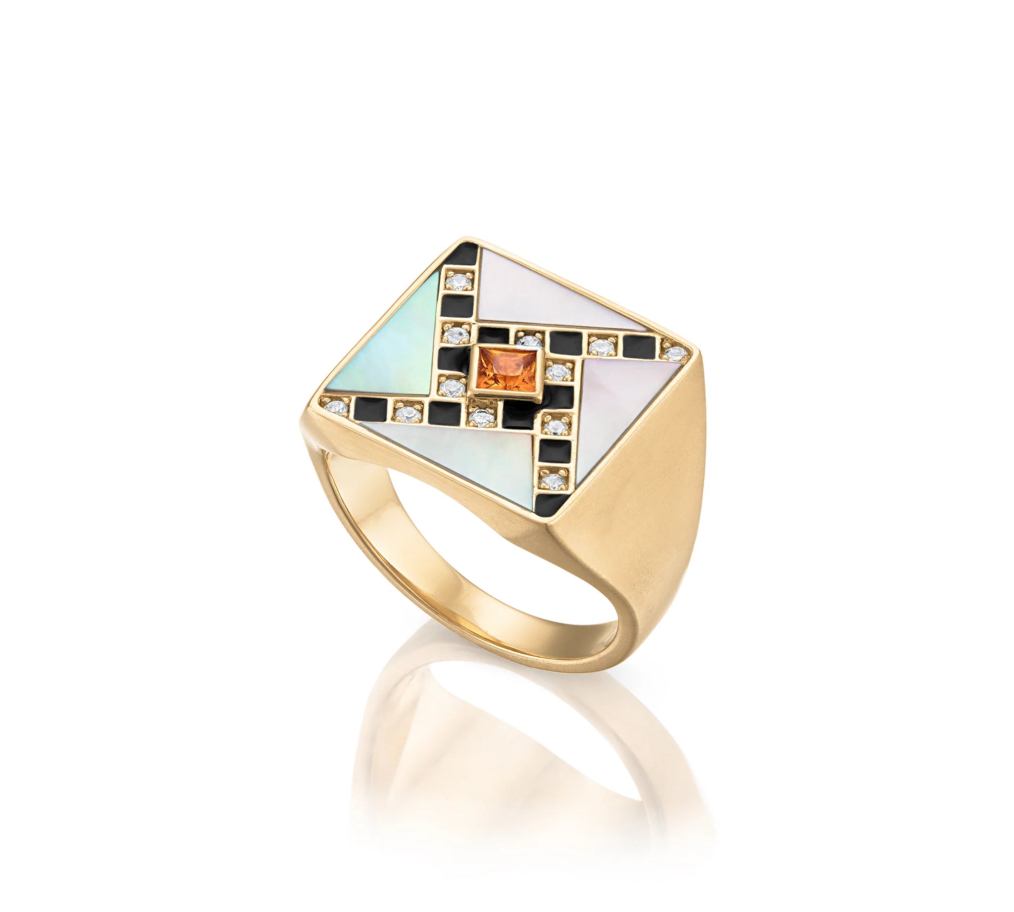 Sadaf Mosaic Square Signet Ring Signet Ring Zahn-Z