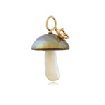 Pearl Mushroom Charm with Butterfly Charm Maura Green   