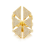 Full Pave Floating Triangle Ring Statement Ring Karma El-Khalil