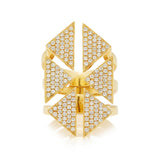 Full Pave Floating Triangle Ring Statement Ring Karma El-Khalil