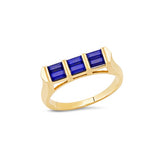 Double Baguette Stackable Lapis Ring Stack Helena Rose Jewelry   