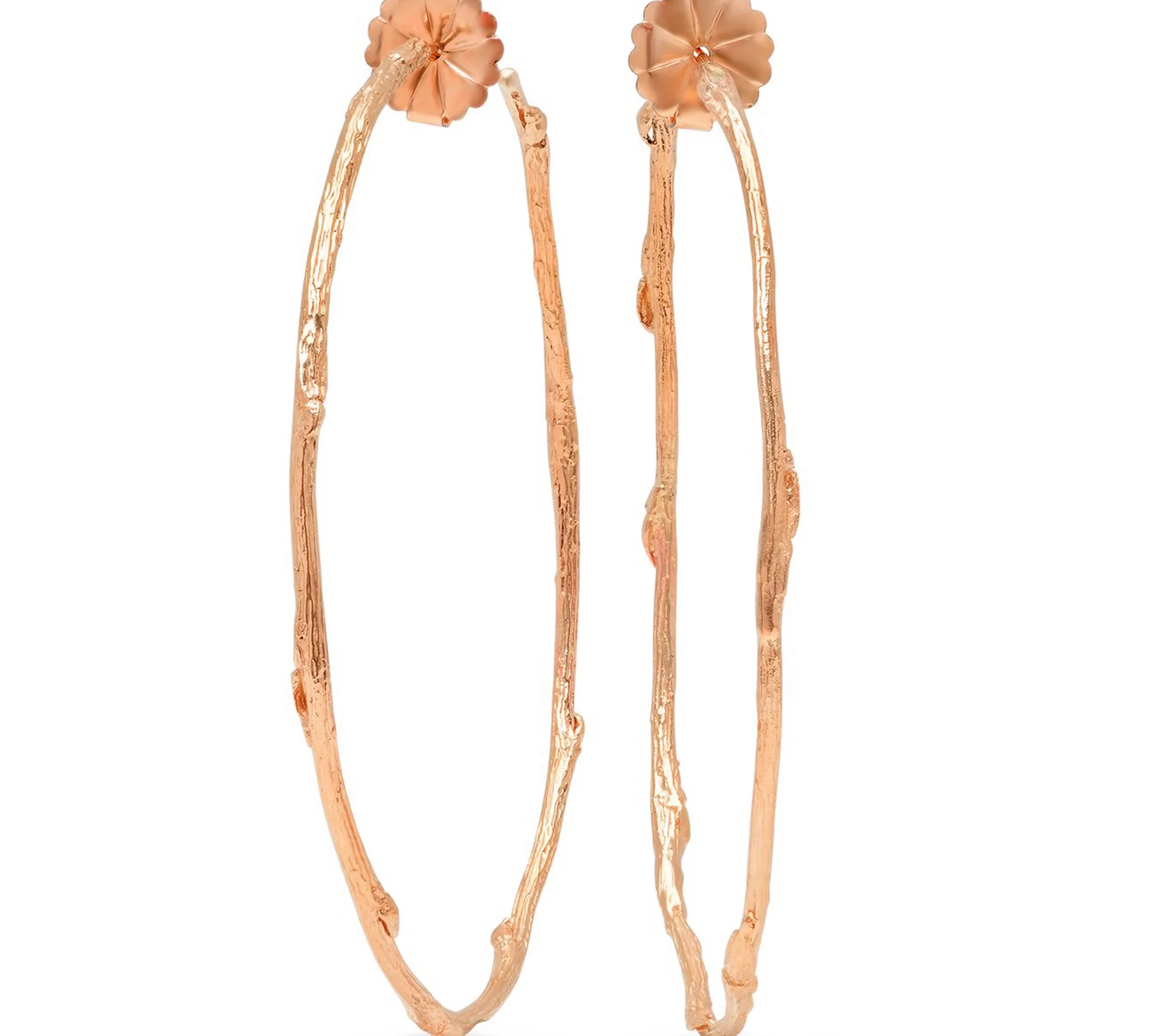 Large Round Willlow Hoop Earrings Hoops Earrings Elisabeth Bell Jewelry Rose Gold  