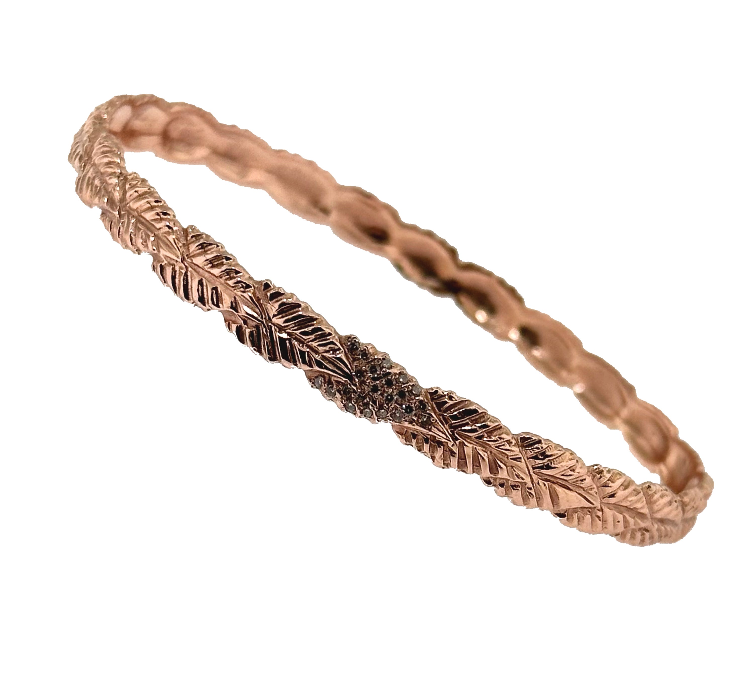 Vine Bangle with Diamonds Bangle Yakira Rona Rose gold