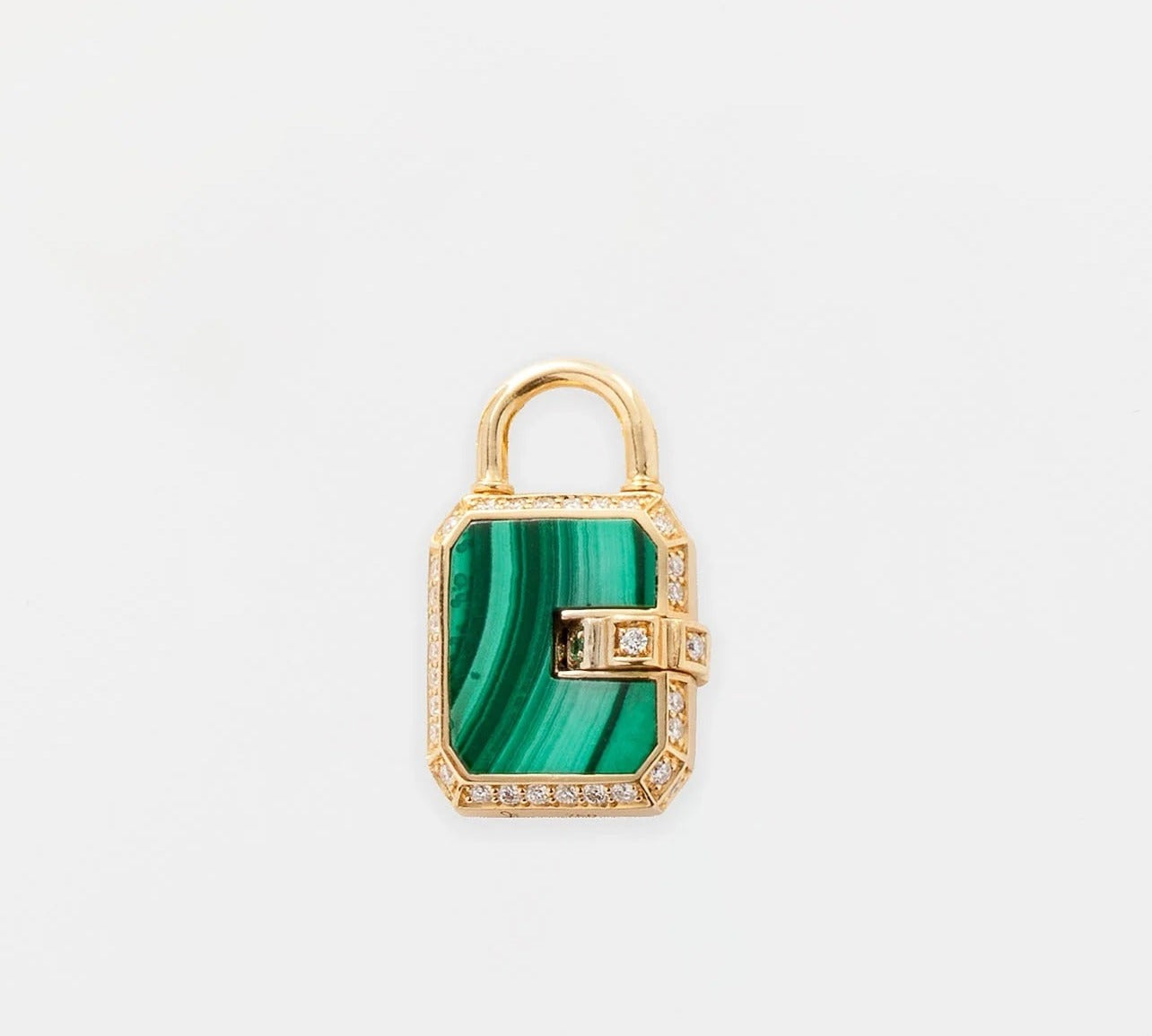 Malachite Mini Padlock Pendant Pendant James Banks Design   