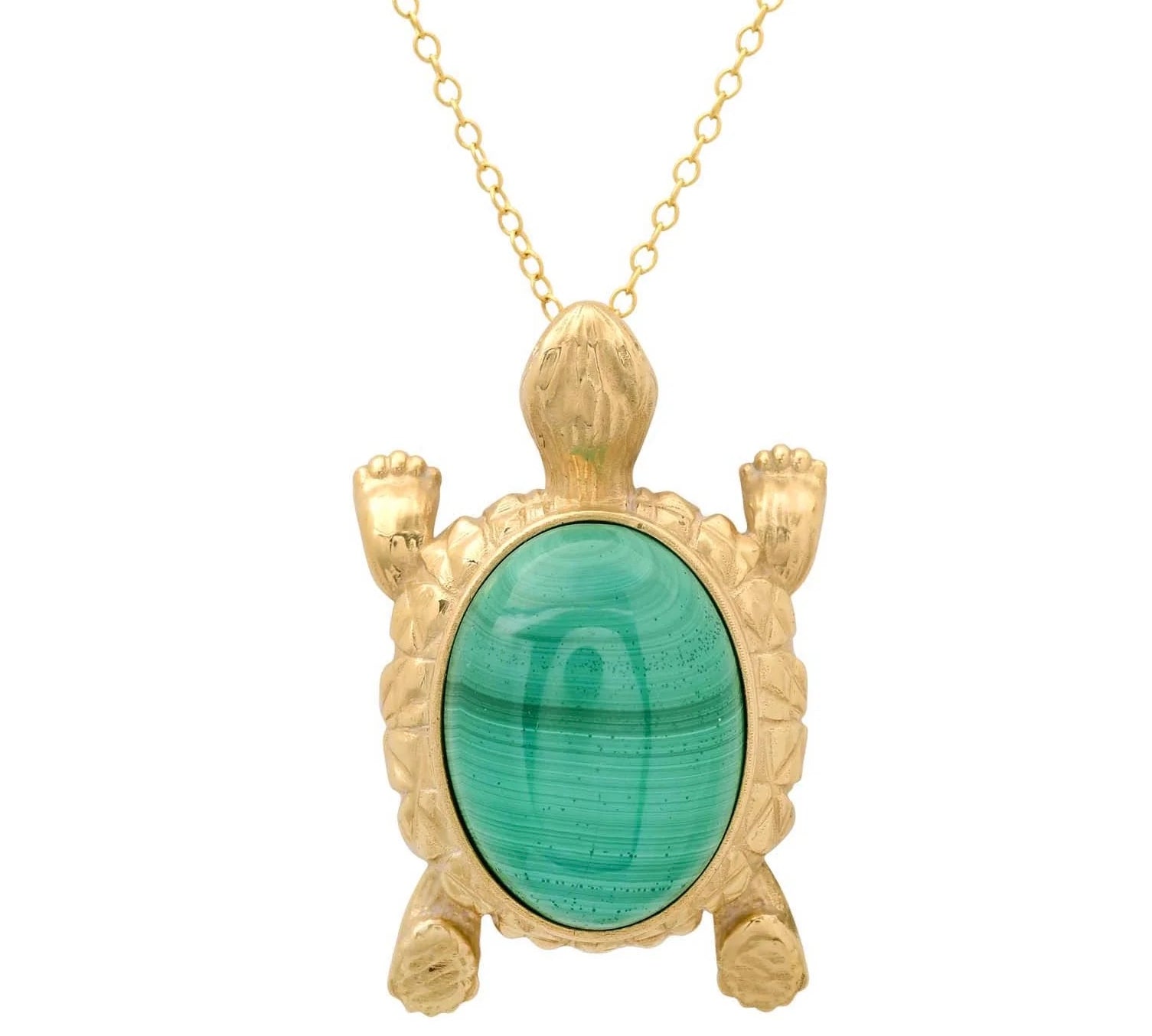 Turtle Necklace Pendant Elisabeth Bell Jewelry Malachite  