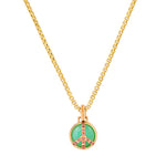 Mini Peace Pendant in Chrysoprase and Tourmaline Pendant Helena Rose Jewelry 16" Chain  