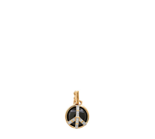 Mini Peace Necklace in Onyx and Diamond Pendant Helena Rose Jewelry No Chain  