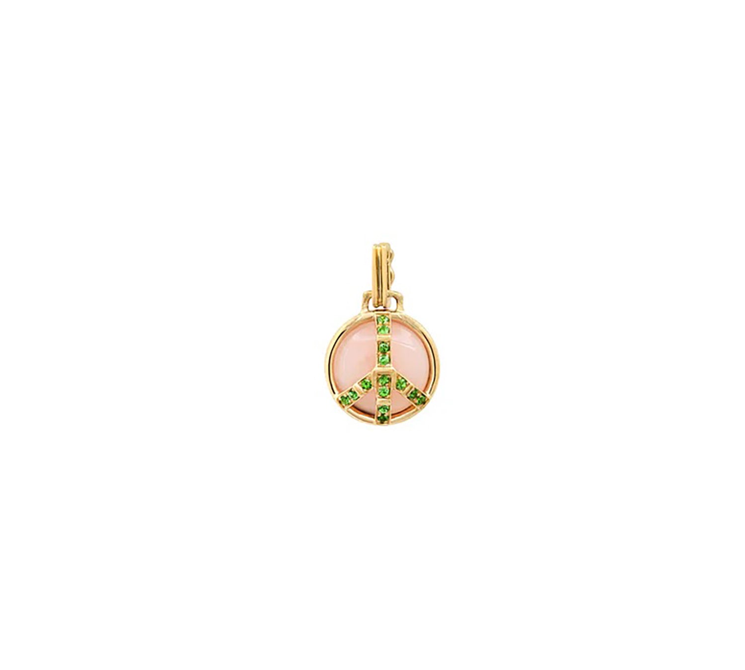 Mini Pink Opal Tsavorite Peace Necklace Pendant Helena Rose Jewelry Charm Only  