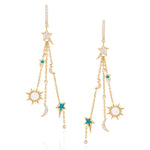 Moon, Star, & Sun Dangle Earrings Earrings Falamank   