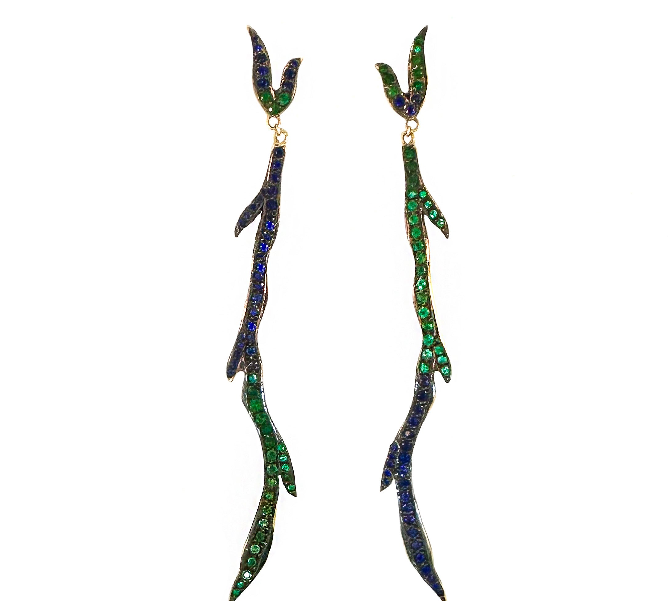 Peacock Moxie Earrings Drop Earrings Yakira Rona