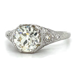 Old Euro Diamond Platinum Ring Cocktail Ring Roseark Vintage