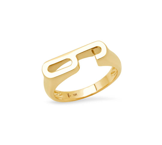 Classic Chunky Number Ring in Yellow Gold Ring Helena Rose Jewelry 6  
