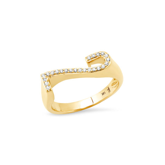 Pavé Diamond Chunky Number Ring Statement Helena Rose Jewelry 2  