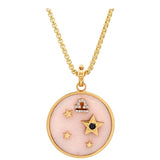 Large Pink Opal Zodiac Necklace Pendant Helena Rose Jewelry   