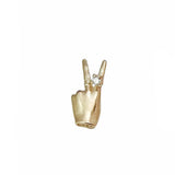 Peace Sign Lady Finger Studs Stud Maura Green Single  