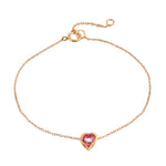 Topaz Heart Bracelet Chain Bracelet Jaine K Designs Pink Topaz  