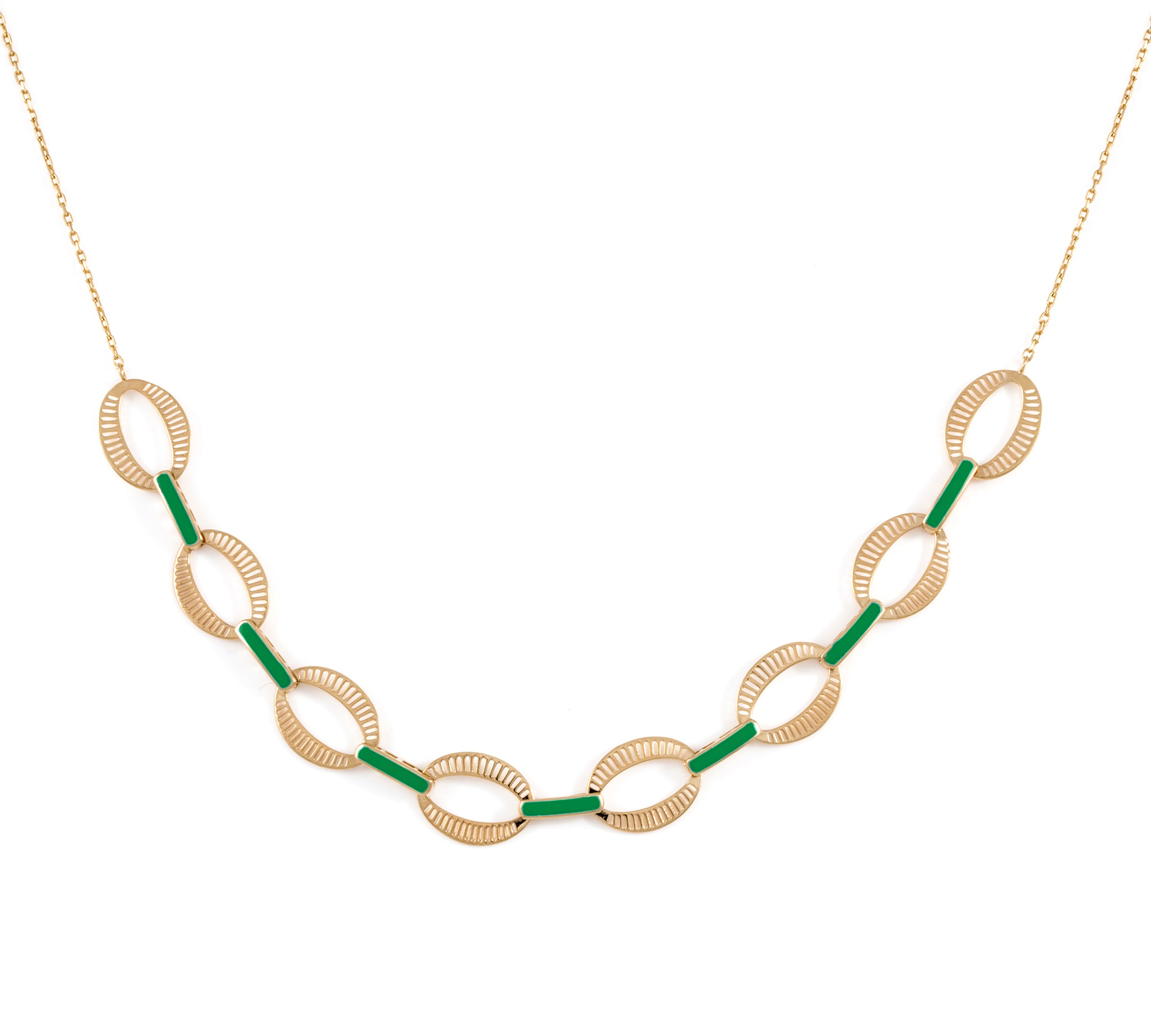 Chunky Enamel Chain Chain Necklace Latelier Nawbar Green