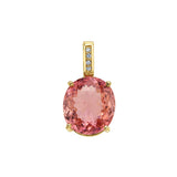 Pink Tourmaline Pendant with Diamond Bale Pendant Roseark Jewelry