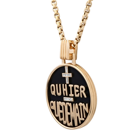 Qu'hier Que Demain Necklace in Onyx Pendant Helena Rose Jewelry   