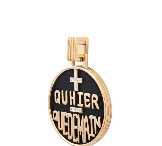 Qu'hier Que Demain Pendant in Onyx Pendant Helena Rose Jewelry   