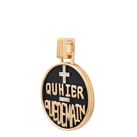 Qu'hier Que Demain Necklace in Onyx Pendant Helena Rose Jewelry   