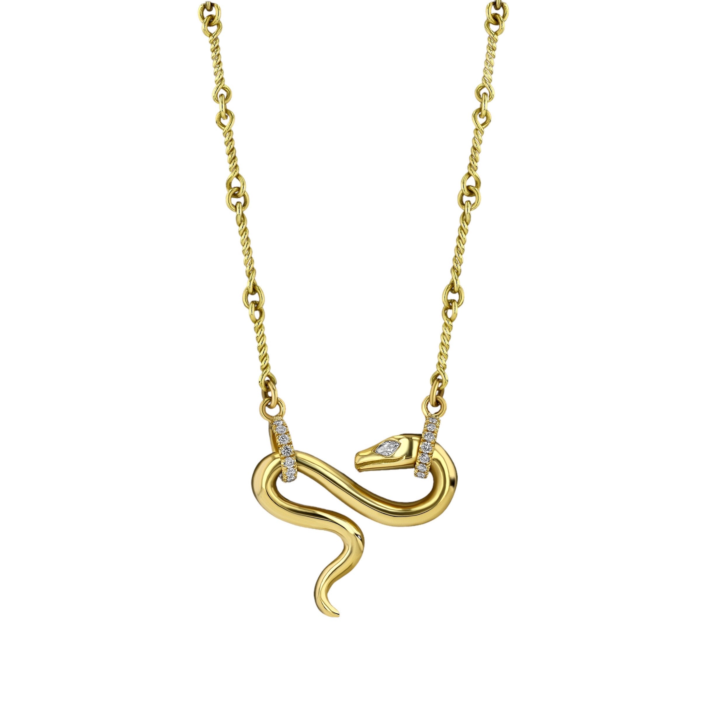 Diamond Serpent Necklace Necklace House of RAVN   