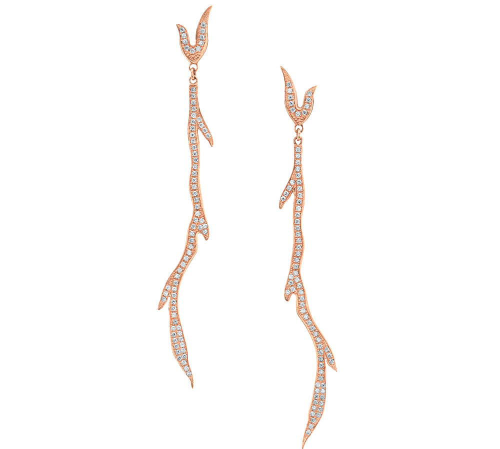 Diamond Moxie Earrings Drop Earrings Yakira Rona Rose gold