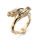 Mini Rosebud Ring with Diamonds Ring Roseark Yellow Gold 6