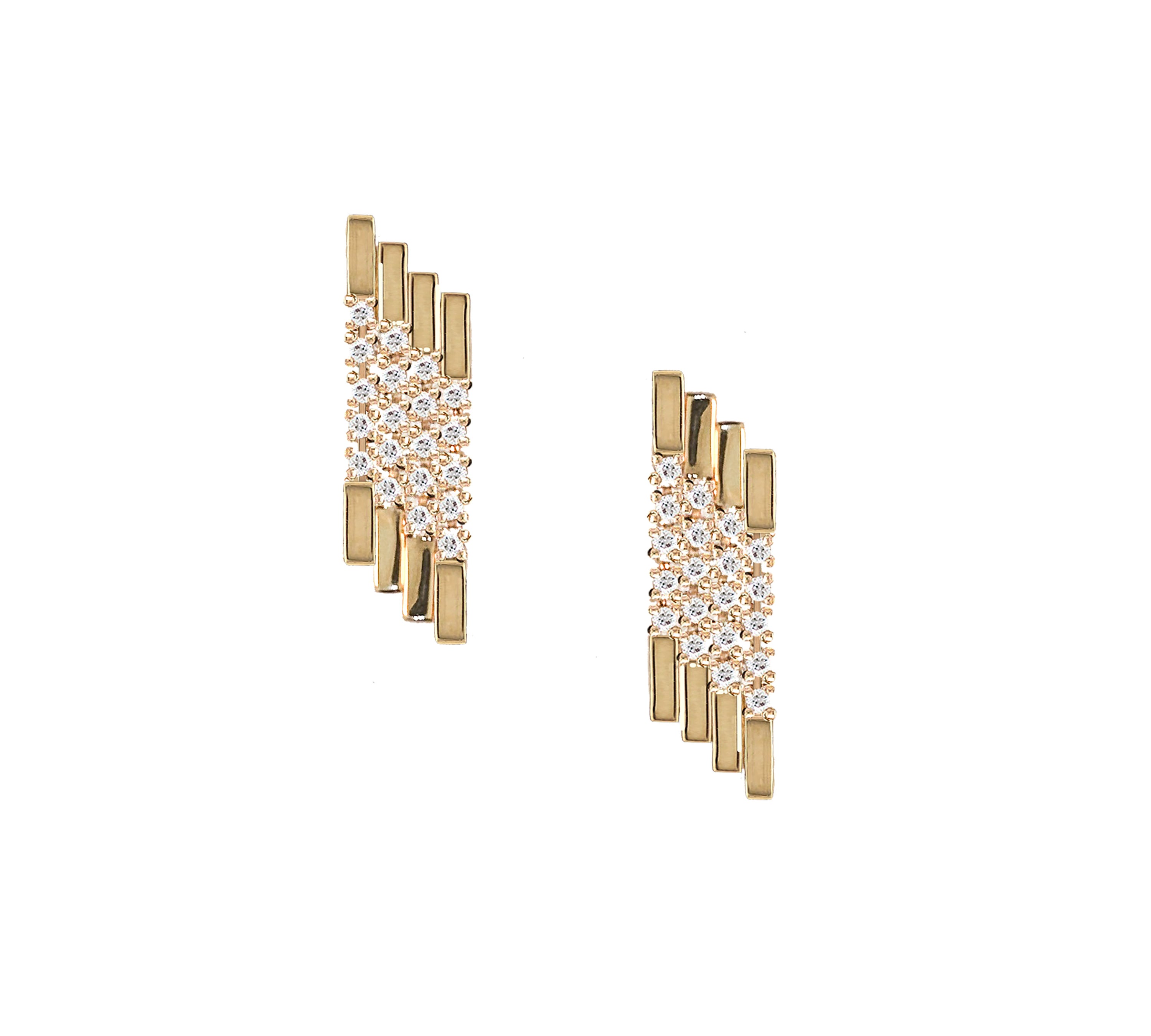 Diamond Fringe Studs Stud Earrings Roseark Deux   